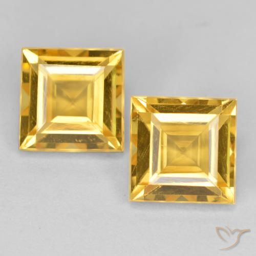 3.41ctw Naturale Dorato Citrino, Quadrato, VS