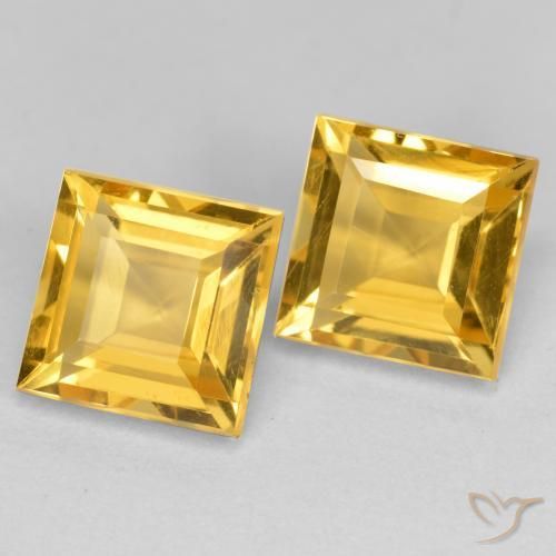 Gemme di Citrino Dorato naturale da 3.41 ct, Quadrato, VS