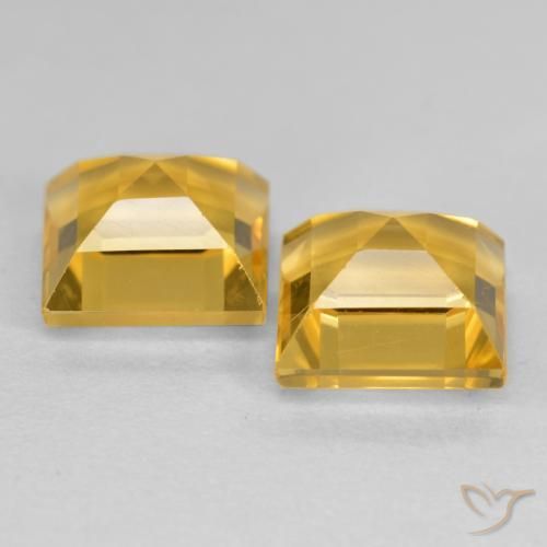Gemme di Citrino Dorato naturale da 3.41 ct, Quadrato, VS