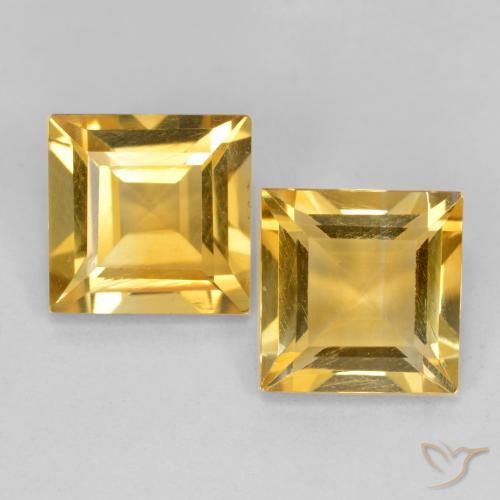 2.87ctw Naturale Dorato medio Citrino, Quadrato, VS