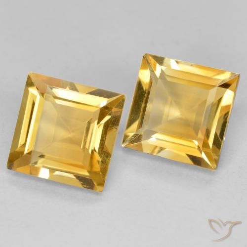 Gemme di Citrino Dorato medio naturale da 2.87 ct, Quadrato, VS