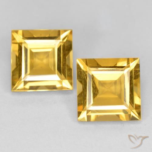 2.99ctw Naturale Arancio dorato Citrino, Quadrato, VS