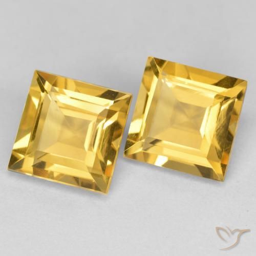 Gemme di Citrino Arancio dorato naturale da 2.99 ct, Quadrato, VS