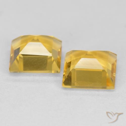 Gemme di Citrino Arancio dorato naturale da 2.99 ct, Quadrato, VS