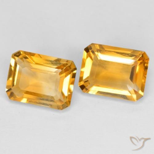 Gemme di Citrino Arancio Dorato Profondo naturale da 3.09 ct, Ottagonale / Taglio smeraldo, VVS-VS