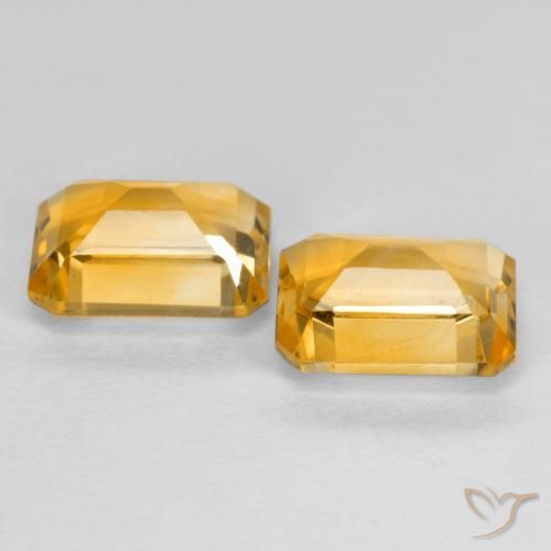 Gemme di Citrino Arancio Dorato Profondo naturale da 3.09 ct, Ottagonale / Taglio smeraldo, VVS-VS