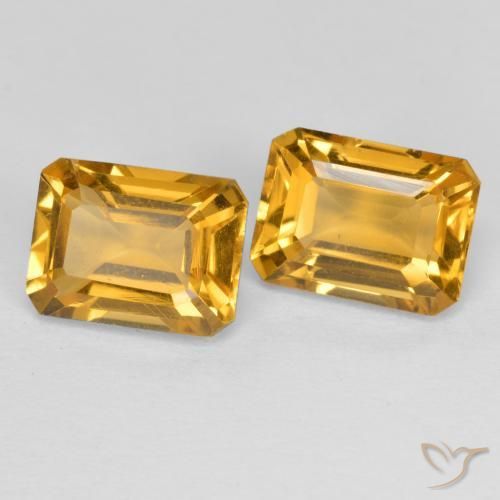 Gemme di Citrino Arancio Dorato Profondo naturale da 2.97 ct, Ottagonale / Taglio smeraldo, VVS-VS
