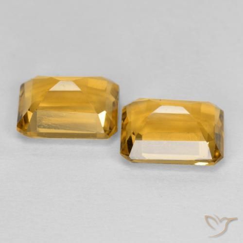 Gemme di Citrino Arancio Dorato Profondo naturale da 2.97 ct, Ottagonale / Taglio smeraldo, VVS-VS