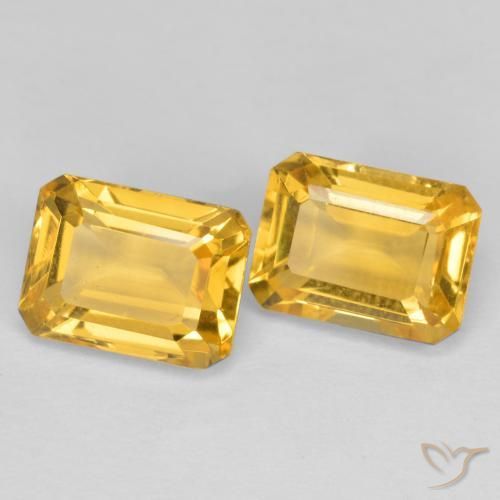 Gemme di Citrino Dorato medio naturale da 3.25 ct, Ottagonale / Taglio smeraldo, VVS-VS
