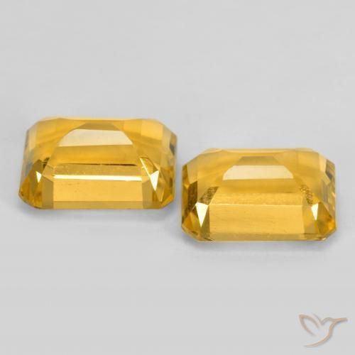 Gemme di Citrino Dorato medio naturale da 3.25 ct, Ottagonale / Taglio smeraldo, VVS-VS