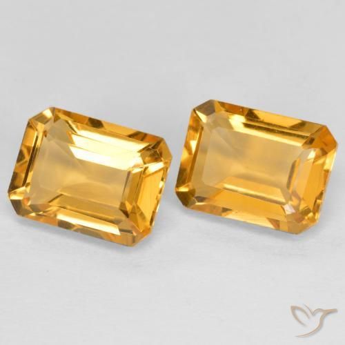 Gemme di Citrino Arancio intenso-OroG naturale da 3.04 ct, Ottagonale / Taglio smeraldo, VVS-VS