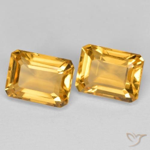 Gemme di Citrino Arancio Dorato Profondo naturale da 3.37 ct, Ottagonale / Taglio smeraldo, VVS-VS