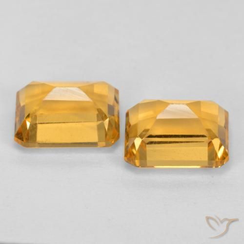 Gemme di Citrino Arancio Dorato Profondo naturale da 3.37 ct, Ottagonale / Taglio smeraldo, VVS-VS