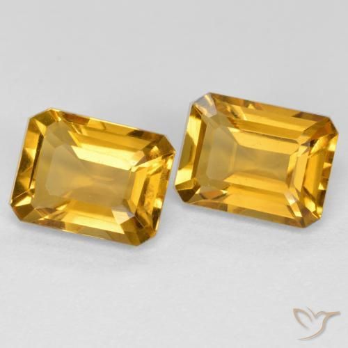 Gemme di Citrino Arancio Dorato Profondo naturale da 2.85 ct, Ottagonale / Taglio smeraldo, VVS-VS