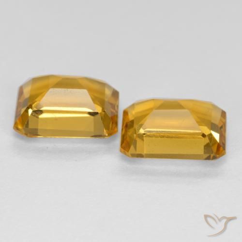 Gemme di Citrino Arancio Dorato Profondo naturale da 2.85 ct, Ottagonale / Taglio smeraldo, VVS-VS
