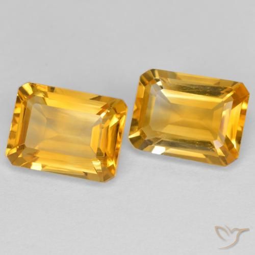Gemme di Citrino Dorato medio naturale da 3.08 ct, Ottagonale / Taglio smeraldo, VVS-VS