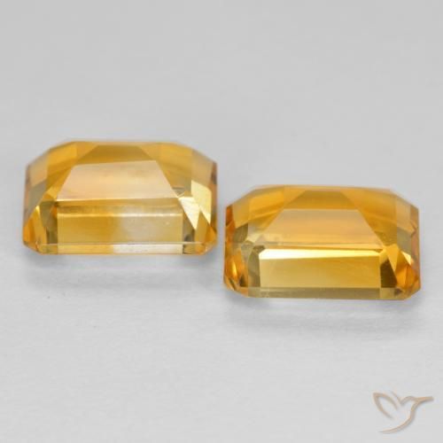 Gemme di Citrino Dorato medio naturale da 3.08 ct, Ottagonale / Taglio smeraldo, VVS-VS
