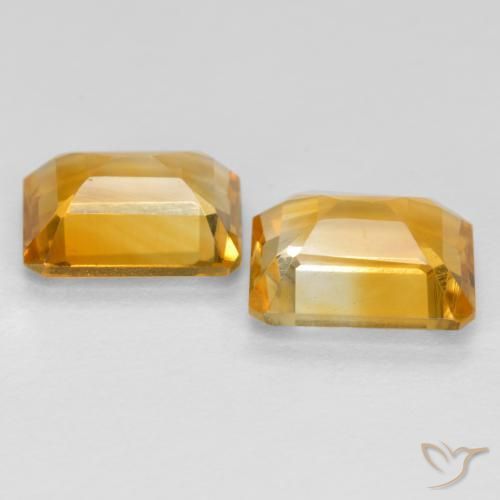 Gemme di Citrino Dorato medio-scuro naturale da 2.90 ct, Ottagonale / Taglio smeraldo, VVS-VS