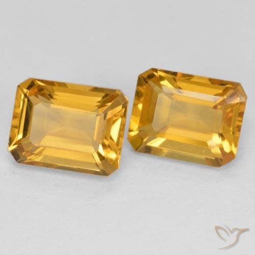 Gemme di Citrino Dorato scuro naturale da 3.24 ct, Ottagonale / Taglio smeraldo, VVS-VS
