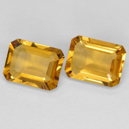 Citrino naturale dorato da 2,70 ct, taglio smeraldo, VVS-VS