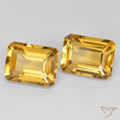 Gemme di Citrino Dorato medio-scuro naturale da 2.93 ct, Ottagonale / Taglio smeraldo, VVS-VS