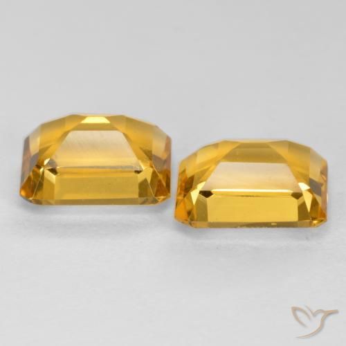 Gemme di Citrino Dorato medio-scuro naturale da 2.93 ct, Ottagonale / Taglio smeraldo, VVS-VS