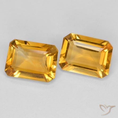 Gemme di Citrino Arancio Dorato Profondo naturale da 2.55 ct, Ottagonale / Taglio smeraldo, VVS-VS