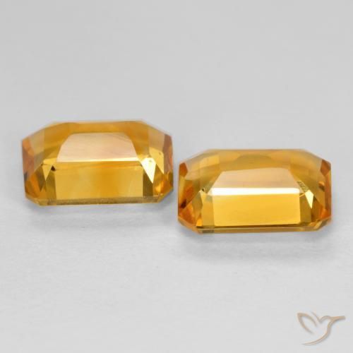 Gemme di Citrino Arancio Dorato Profondo naturale da 2.55 ct, Ottagonale / Taglio smeraldo, VVS-VS