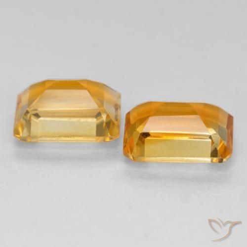 Gemme di Citrino Dorato scuro naturale da 3.02 ct, Ottagonale / Taglio smeraldo, VVS-VS