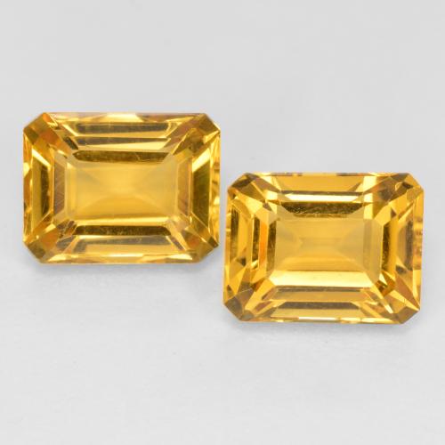 Citrino naturale dorato da 3,53 ct, taglio smeraldo, VVS-VS