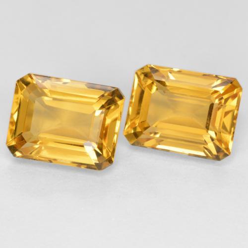 Citrino naturale dorato da 3,53 ct, taglio smeraldo, VVS-VS