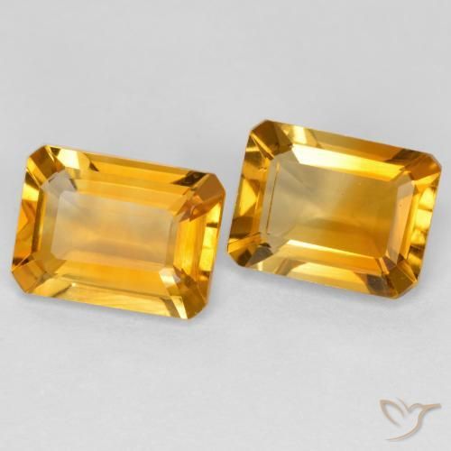 Gemme di Citrino Arancio-Oro naturale da 2.80 ct, Ottagonale / Taglio smeraldo, VVS-VS