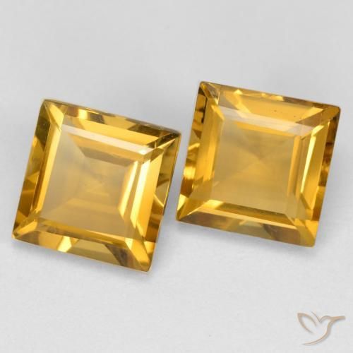 Gemme di Citrino Dorato naturale da 3.34 ct, Quadrato, VS