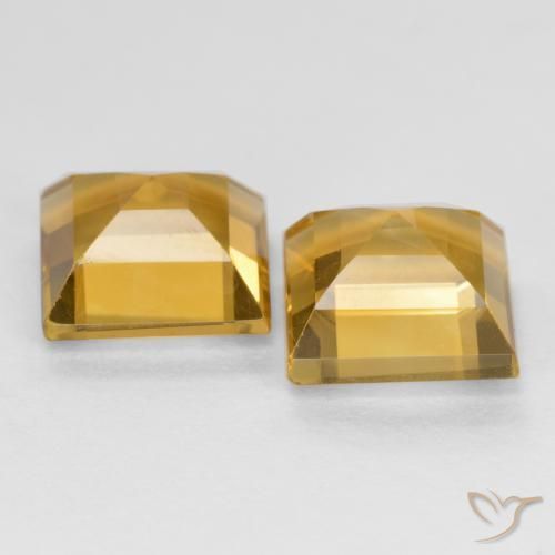 Gemme di Citrino Dorato naturale da 3.34 ct, Quadrato, VS