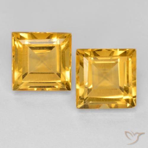 3.58ctw Naturale Dorato scuro Citrino, Quadrato, VS