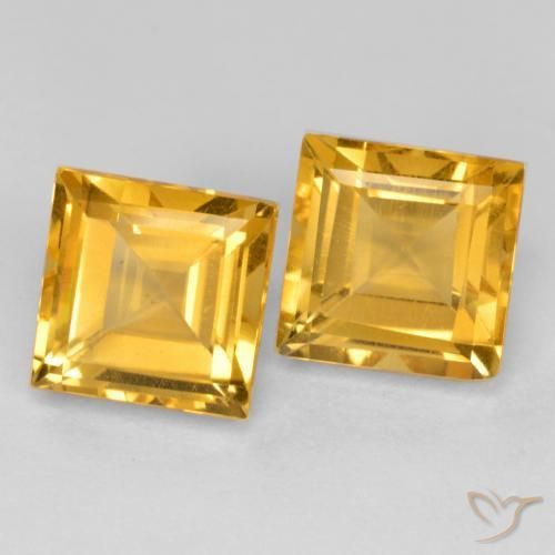 Gemme di Citrino Dorato scuro naturale da 3.58 ct, Quadrato, VS