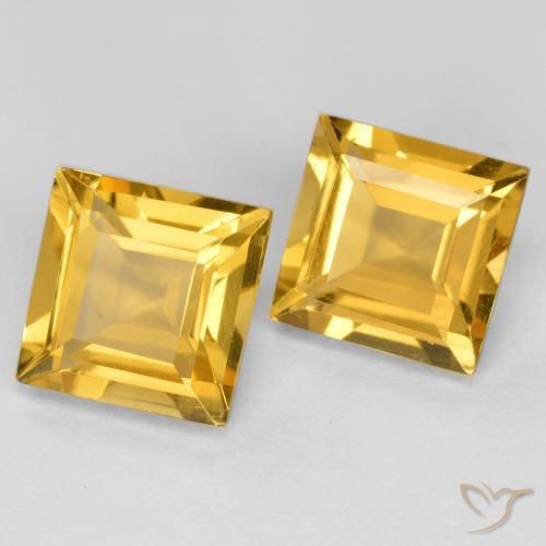 Gemme di Citrino Dorato medio naturale da 3.12 ct, Quadrato, VS
