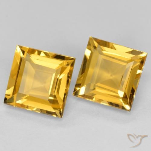 Gemme di Citrino Arancio dorato naturale da 3.07 ct, Quadrato, VS