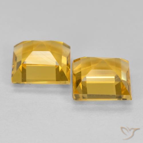 Gemme di Citrino Arancio dorato naturale da 3.07 ct, Quadrato, VS