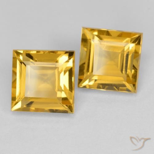 Gemme di Citrino Dorato medio naturale da 3.28 ct, Quadrato, VS
