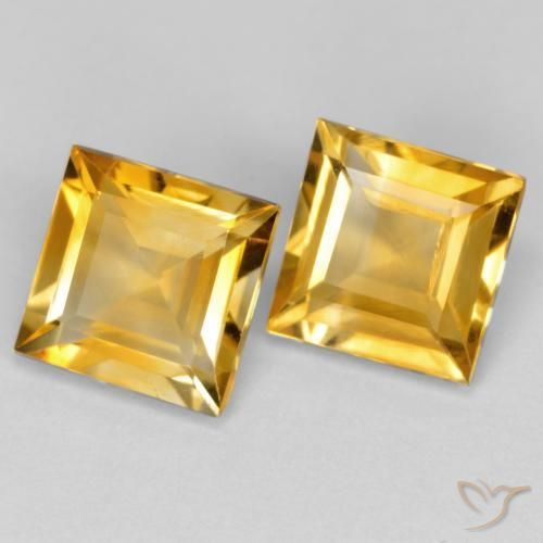 Gemme di Citrino Arancio dorato naturale da 2.94 ct, Quadrato, VS