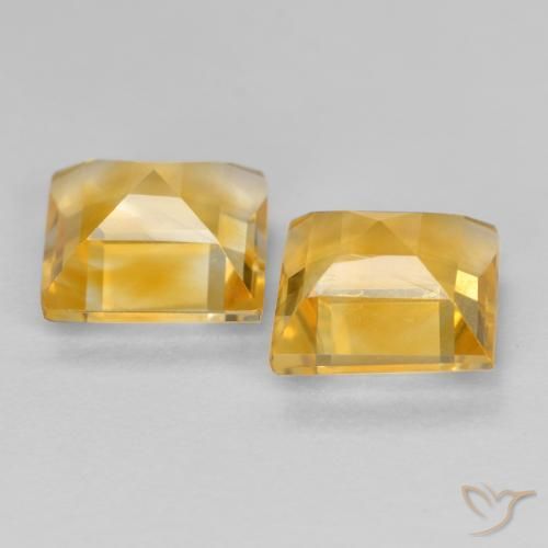 Gemme di Citrino Arancio dorato naturale da 2.94 ct, Quadrato, VS