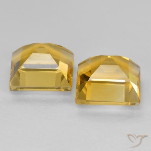 Gemme di Citrino Dorato medio-chiaro naturale da 3.45 ct, Quadrato, VS