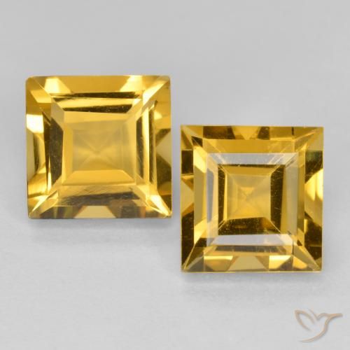 3.28ctw Naturale Oro profondo Citrino, Quadrato, VS
