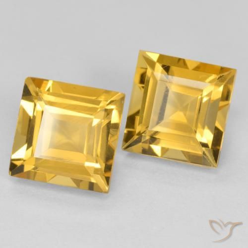 Gemme di Citrino Oro profondo naturale da 3.28 ct, Quadrato, VS