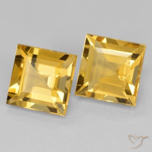 Gemme di Citrino Oro profondo naturale da 3.30 ct, Quadrato, VS