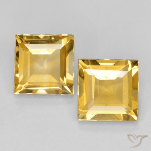2.94ctw Naturale Dorato medio Citrino, Quadrato, VS