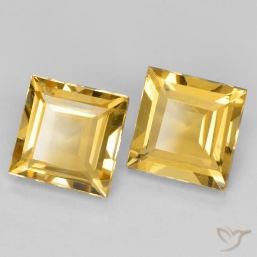 Gemme di Citrino Dorato medio naturale da 2.94 ct, Quadrato, VS