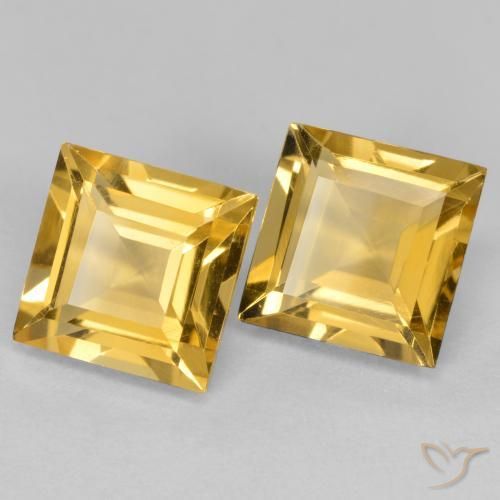 Gemme di Citrino Dorato medio naturale da 3.26 ct, Quadrato, VS
