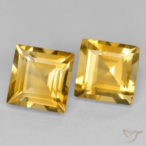 Gemme di Citrino Dorato naturale da 3.25 ct, Quadrato, VS
